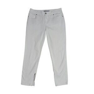 Chicos Women's Platinum Denim Ultimate fit white ankle zip jeans Size S